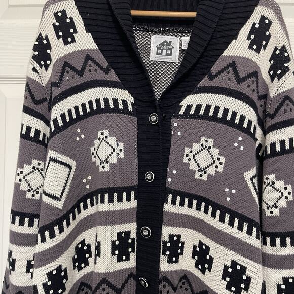 Storybook Knits Button Front Cardigan Sz L Embroidered Cottagecore Granny - Picture 3 of 5
